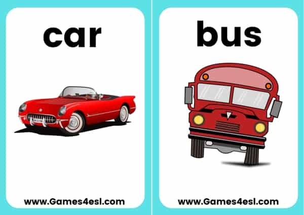 Means of Transport Vocabulary Flashcards