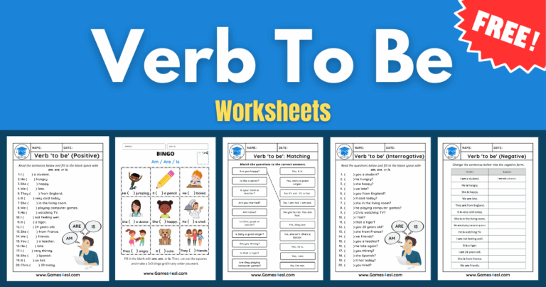 Preview of worksheets to teach the verb To Be.