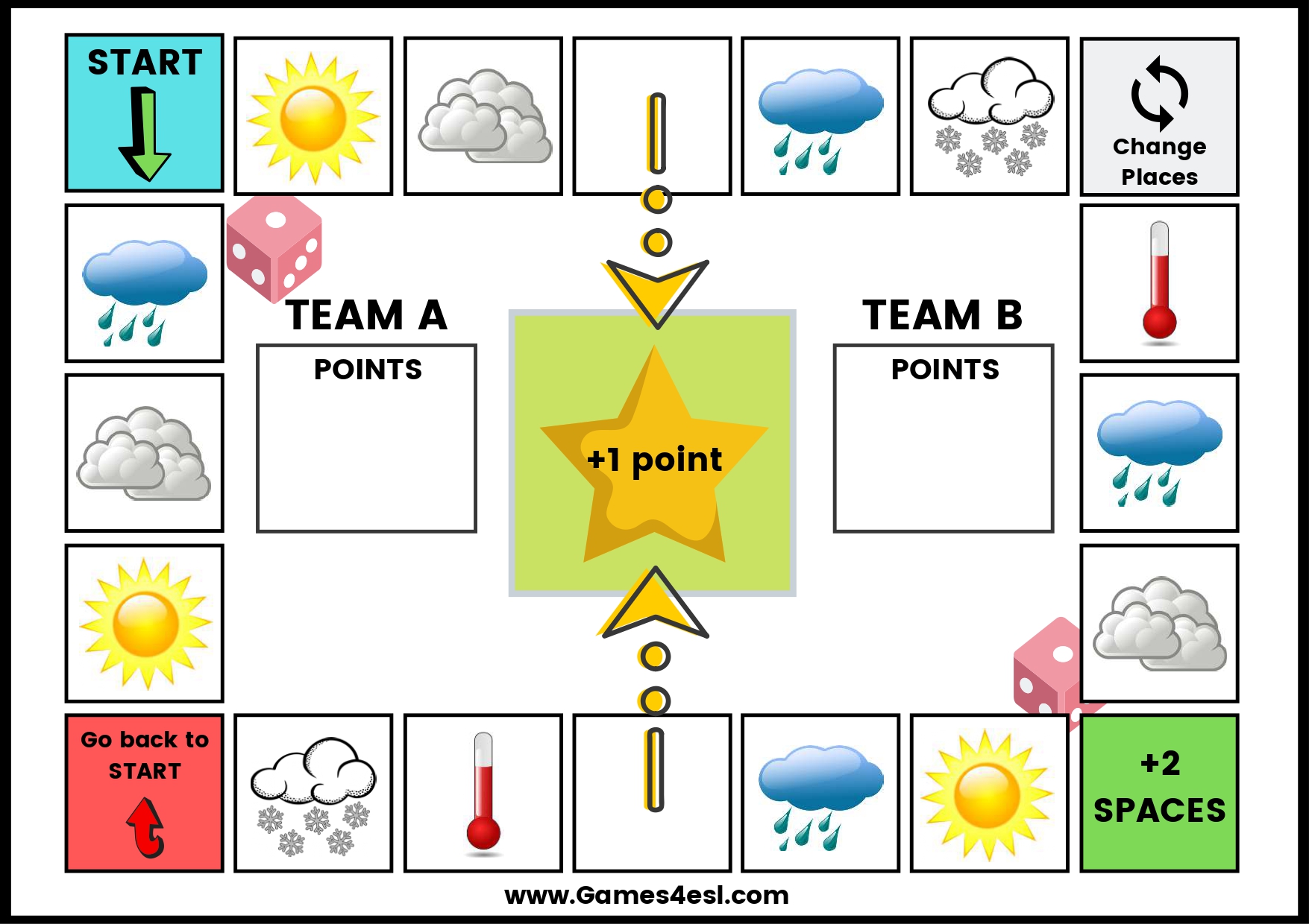 Printable Weather Board Games | Games4esl