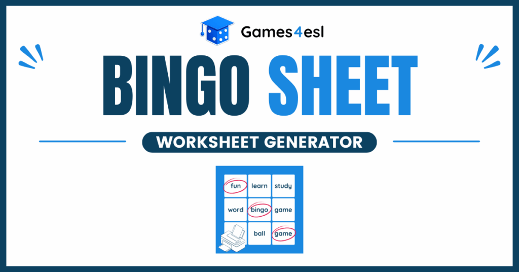 Bingo Worksheet Generator