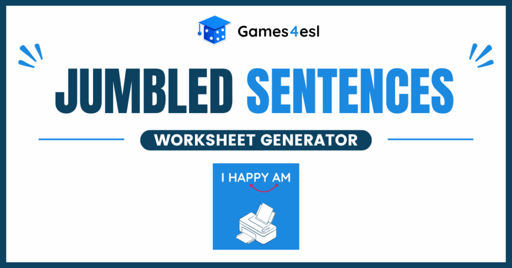 Jumbled up sentences worksheet generator