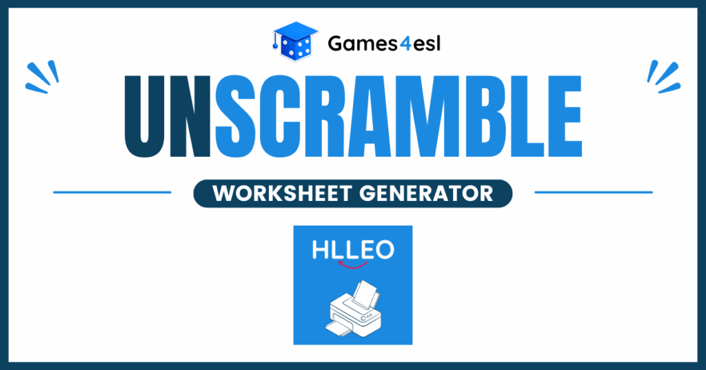 Unscramble Worksheet Generator