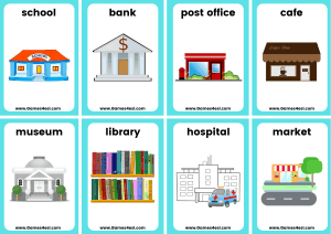 Places In Town Flashcards | Games4esl