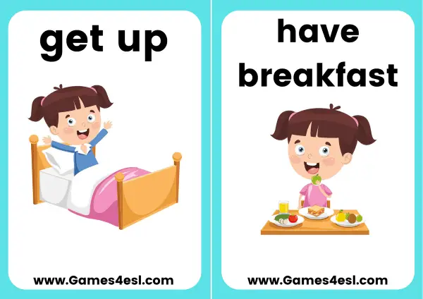 daily routine flashcards for kids