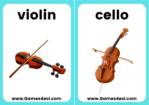 musical instrument flashcards