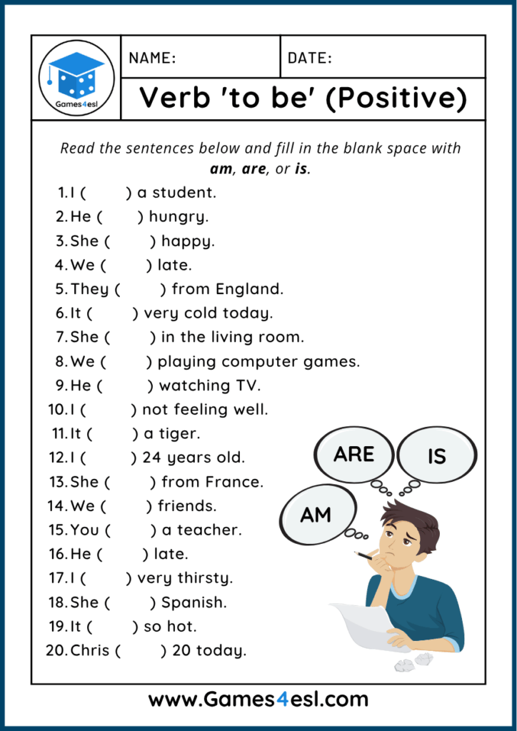 ESL Verb to Be Worksheets