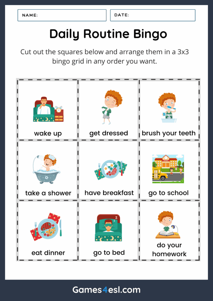Daily Routine Worksheets
