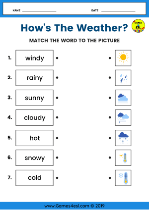 weather worksheets games4esl